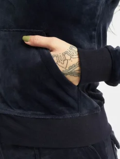 Sweater & Pullover*Juicy Couture Kapuzenpullover mit durchgehendem Reißverschluss und Reißverschlusslasche & JC nightsky