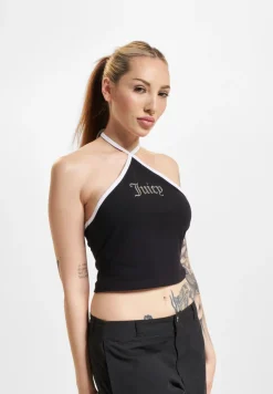 Tops & T-Shirts*Juicy Couture Kontrast Neckholder Tops schwarz
