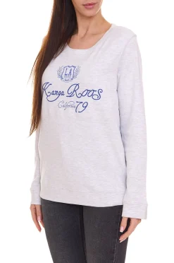 Sweater & Pullover*KangaROOS Damen Pullover modisches Sweat-Shirt mit Logo-Print auf der Front 47524269 Hellgrau