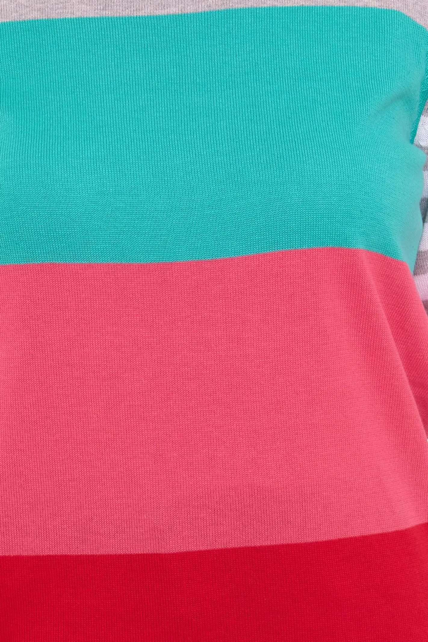 Sweater & Pullover*KangaROOS Damen Pullover Color-Blocking Baumwoll-Shirt 59680160 Grau/Türkis/Rosa