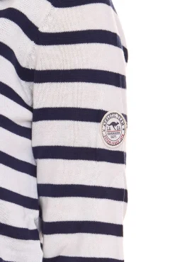 Sweater & Pullover*KangaROOS Damen Pullover modischer Feinstrick-Pullover mit V-Ausschnitt 72878349 Weiß/Blau