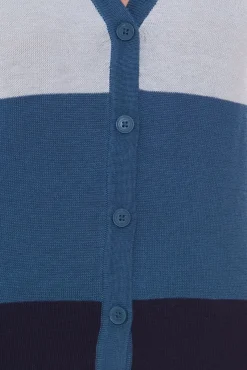 Strickjacken & Cardigans*KangaROOS Damen Strickjacke Feinstrick-Jacke im Colour-Block Design 66591238 Blau/Pink