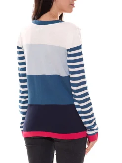 Strickjacken & Cardigans*KangaROOS Damen Strickjacke Feinstrick-Jacke im Colour-Block Design 66591238 Blau/Pink