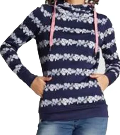 Sweater & Pullover*KangaROOS Damen Sweatshirt Baumwoll-Hoodie mit Blumenornamenten 69913467 Blau
