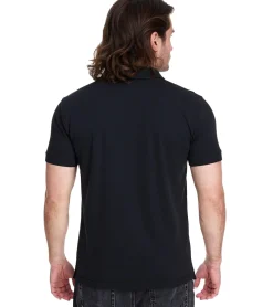 Hemden & Poloshirts*Kappa Herren Baumwoll-Polo mit kleiner Stickerei Polo-Shirt Kurzarm-Shirt Pique-Strick 303173NC A03 Schwarz