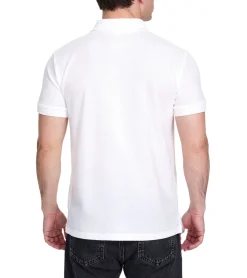 Hemden & Poloshirts*Kappa Herren Baumwoll-Polo mit kleiner Stickerei Polo-Shirt Kurzarm-Shirt Pique-Strick 303173NC A04 Weiß