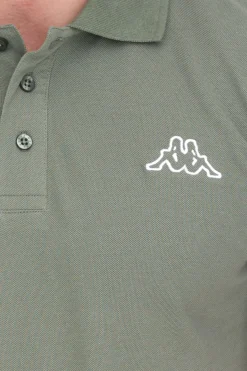 Hemden & Poloshirts*Kappa Herren Baumwoll-Polo mit kleiner Stickerei Polo-Shirt Kurzarm-Shirt Pique-Strick 303173NC A02 Grün