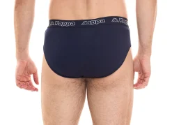 Unterwäsche|Boxershorts*Kappa Herren Slip mit Baumwoll-Stretch Unterwäsche mit Logobund Unterhose 711167 Dunkelblau