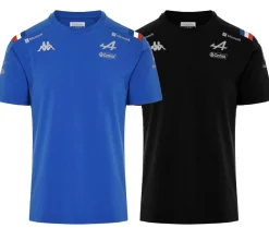 T-Shirts & Tank Tops*Kappa X ALPINE Formel 1 F1 Kinder T-Shirt mit HYDRO WAY PROTECTION-Technologie Kurzarm-Shirt 331915W Blau oder Schwarz
