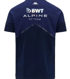 T-Shirts & Tank Tops*Kappa X ALPINE Formel 1 F1 Kinder T-Shirt Baumwoll-Oberteil Kurzarm-Shirt 371D51W AF1 A03_K Dunkelblau