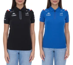 Poloshirts & Blusen*Kappa X ALPINE Formel 1 Team Ocon Gasly Damen Polo-Hemd mit HydroWayProtection Baumwoll Kurzarm-Shirt 35163WW AF1 in Blau oder Schwarz