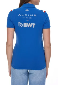 Poloshirts & Blusen*Kappa X ALPINE Formel 1 Team Ocon Gasly Damen Polo-Hemd mit HydroWayProtection Baumwoll Kurzarm-Shirt 35163WW AF1 in Blau oder Schwarz