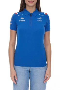 Poloshirts & Blusen*Kappa X ALPINE Formel 1 Team Ocon Gasly Damen Polo-Hemd mit HydroWayProtection Baumwoll Kurzarm-Shirt 35163WW AF1 063 Blau