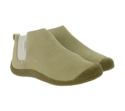 Boots & Stiefel*KEEN Mosey Chelsea Damen Stiefelette Echtleder Schlupf-Schuhe mit Wechselfußbett 1026453 Beige