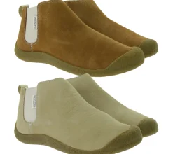 Boots & Stiefel*KEEN Mosey Chelsea Damen Stiefelette Echtleder Schlupf-Schuhe mit Wechselfußbett in Braun oder Beige