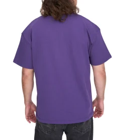 T-Shirts & Tank Tops*KEINE LIEBE Herren Baumwoll-Shirt mit Brocken-Heart-Club Wappen T-Shirt Rundhals-Shirt Kurzarm-Shirt KLTS1009 Violett/Weiß