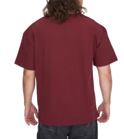 T-Shirts & Tank Tops*KEINE LIEBE Herren Baumwoll-Shirt mit Hard Work Schriftzug T-Shirt Rundhals-Shirt Kurzarm-Shirt KLTS1008 Rot/Weiß