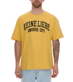 T-Shirts & Tank Tops*KEINE LIEBE Universe City und Broken Heart Club Herren Baumwoll-Shirt mit farblichen Akzenten T-Shirt Rundhals-Shirt Kurzarm-Shirt KLTS10 in Gelb, Grün, Blau, Rot, Violett oder Grau