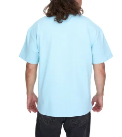 T-Shirts & Tank Tops*KEINE LIEBE Universe City Herren Baumwoll-Shirt mit farblichen Akzenten T-Shirt Rundhals-Shirt Kurzarm-Shirt KLTS1010 Hellblau/Schwarz/Weiß