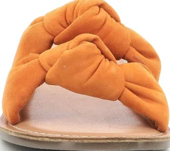 Zehentrenner & Sandalen|Pantoffeln & Hausschuhe*Kickers Divalto Damen Echtleder-Pantoletten mit Riemen im Knotendesign 895080-50 73 Orange