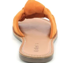 Zehentrenner & Sandalen|Pantoffeln & Hausschuhe*Kickers Divalto Damen Echtleder-Pantoletten mit Riemen im Knotendesign 895080-50 73 Orange