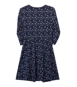 Kleider & Röcke*KIDSWORLD Kinder Sommer-Kleid für Mädchen Baumwoll-Kleid mit Allover-Blumen und Sternen-Print Sommer-Kleid Schwarz oder Dunkelblau