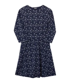 Kleider & Röcke*KIDSWORLD Mädchen Kinder-Kleid Baumwoll-Kleid mit Sternen-Print Sommer-Kleid 41548136 Dunkelblau/Weiß