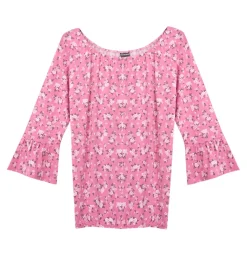 T-Shirts & Tank Tops*KIDSWORLD Mädchen Sommer-Shirt T-Shirt mit Trompetenärmeln und Allover Blumen-Print Rundhals-Shirt 89497546 Rosa