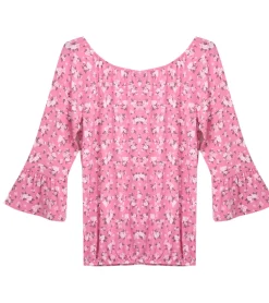 T-Shirts & Tank Tops*KIDSWORLD Mädchen Sommer-Shirt T-Shirt mit Trompetenärmeln und Allover Blumen-Print Rundhals-Shirt 89497546 Rosa