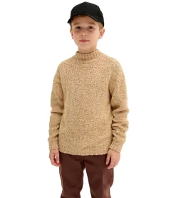 Pullover & Sweater*O46bpx Kinder Bouclé-Strick-Pullover Jungen Stehkragen-Pullover Herbst-Pullover 945781 Beige