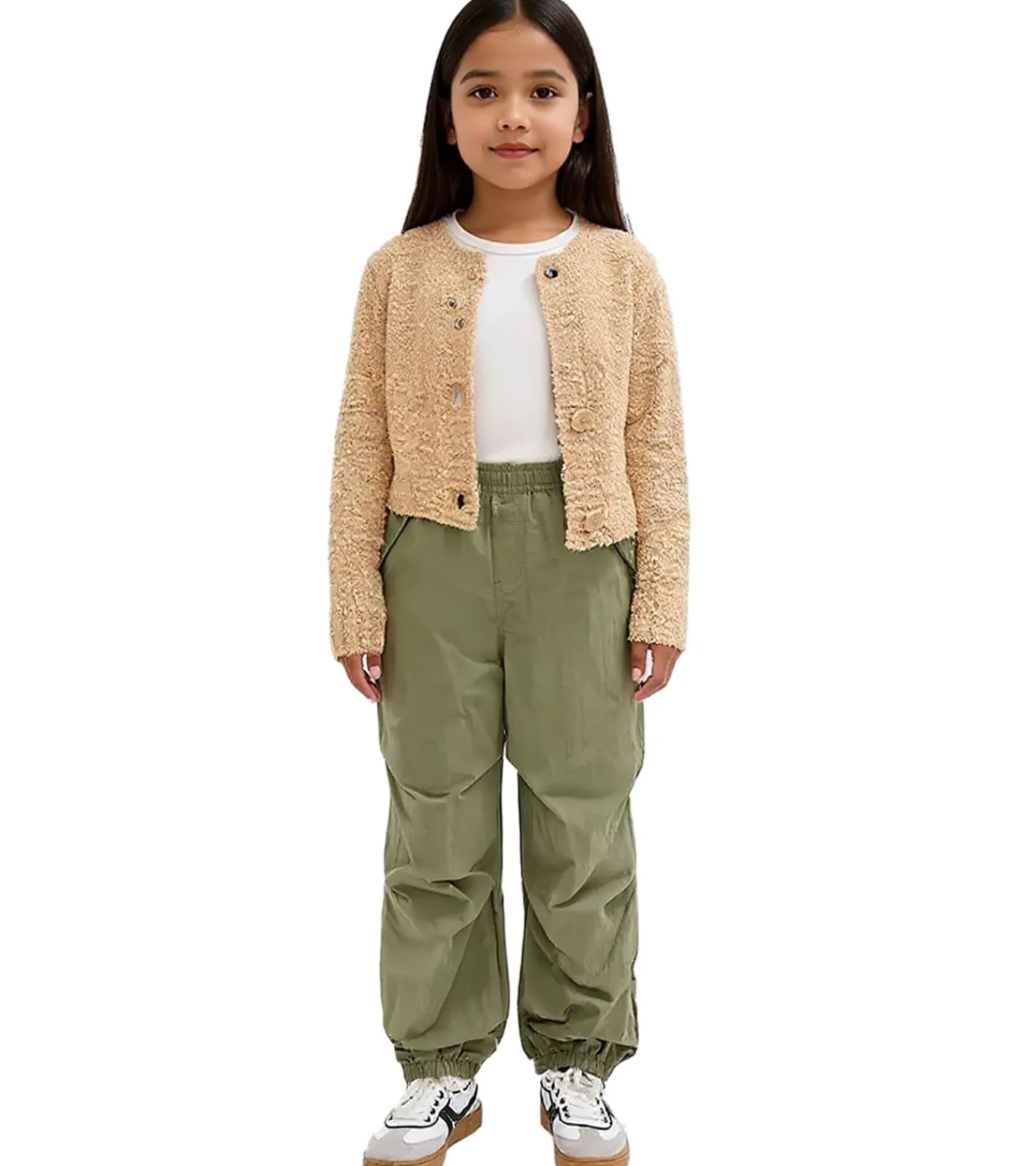 Jeans & Hosen*O46bpx Kinder Fallschirm-Hose für Mädchen Sommer-Hose Tanz-Hose 940785 Olivgrün