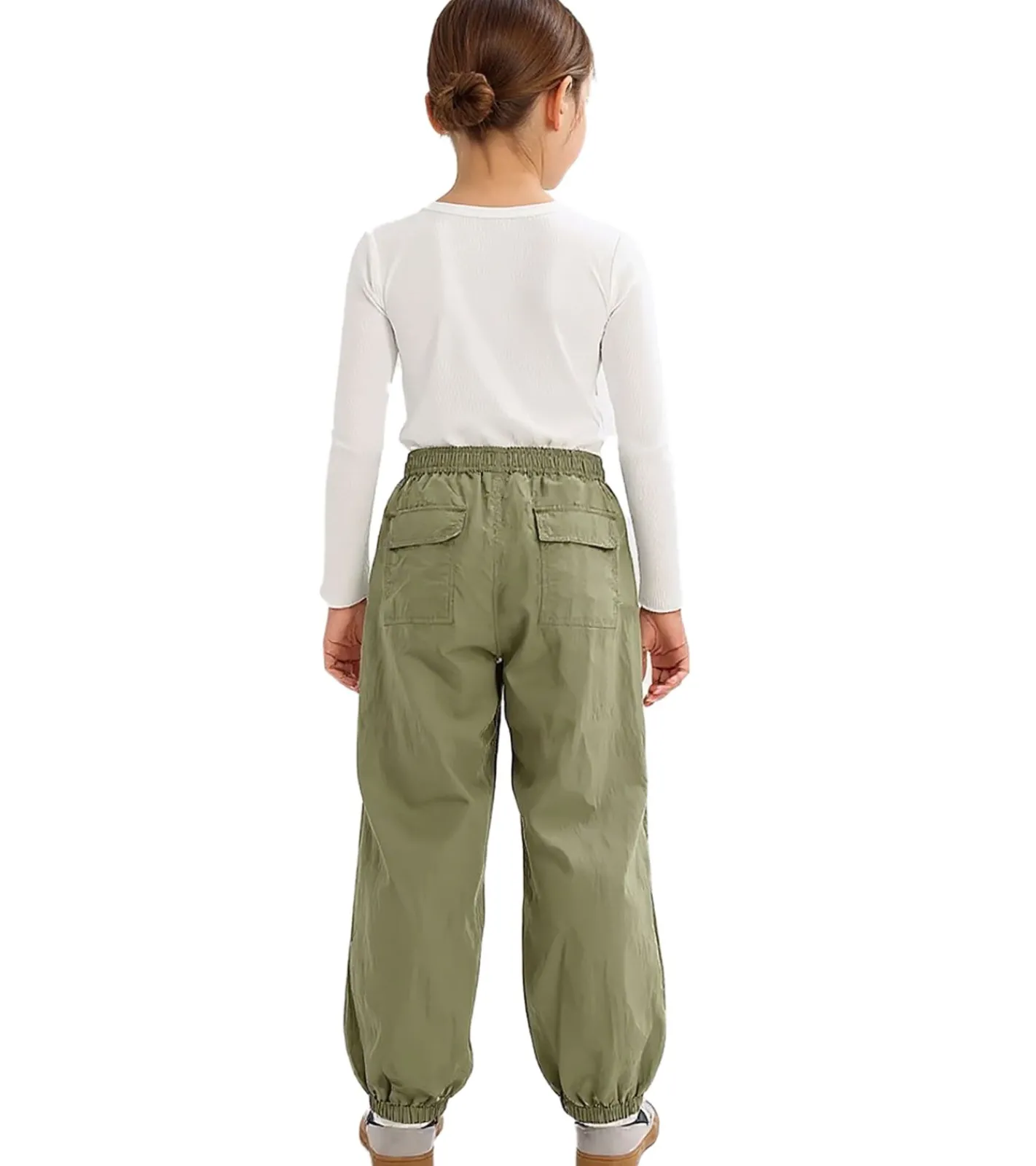 Jeans & Hosen*O46bpx Kinder Fallschirm-Hose für Mädchen Sommer-Hose Tanz-Hose 940785 Olivgrün