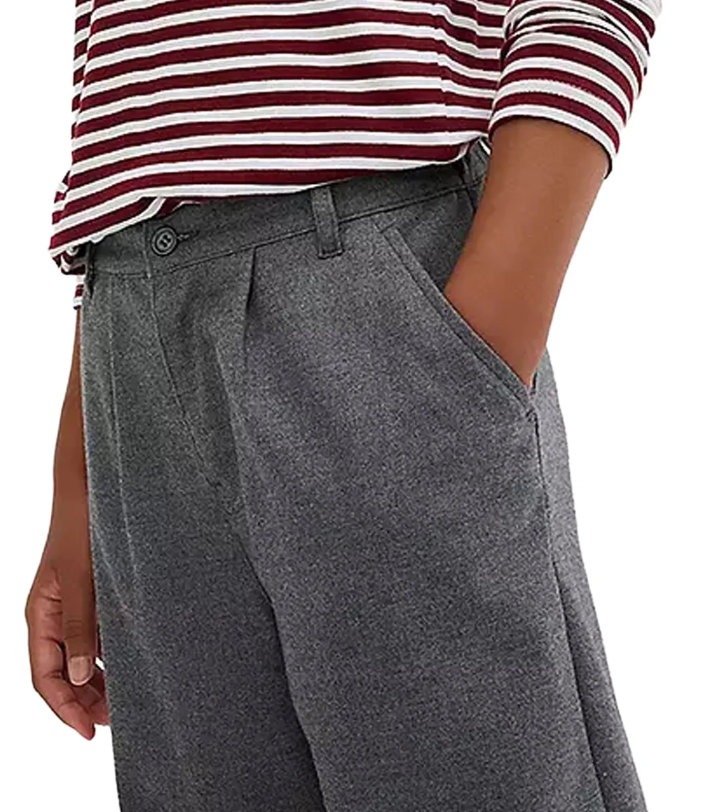 Jeans & Hosen*O46bpx Kinder Hose für Mädchen mit weitem Bein Stoff-Hose Alltags-Hose 924164 Grau