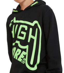 Pullover & Sweater*O46bpx Kinder Kapuzen-Pullover für Jungen Baumwoll-Hoodie mit HIGH SCORE Schriftzug Winter-Pullover 918675 Schwarz/Grün