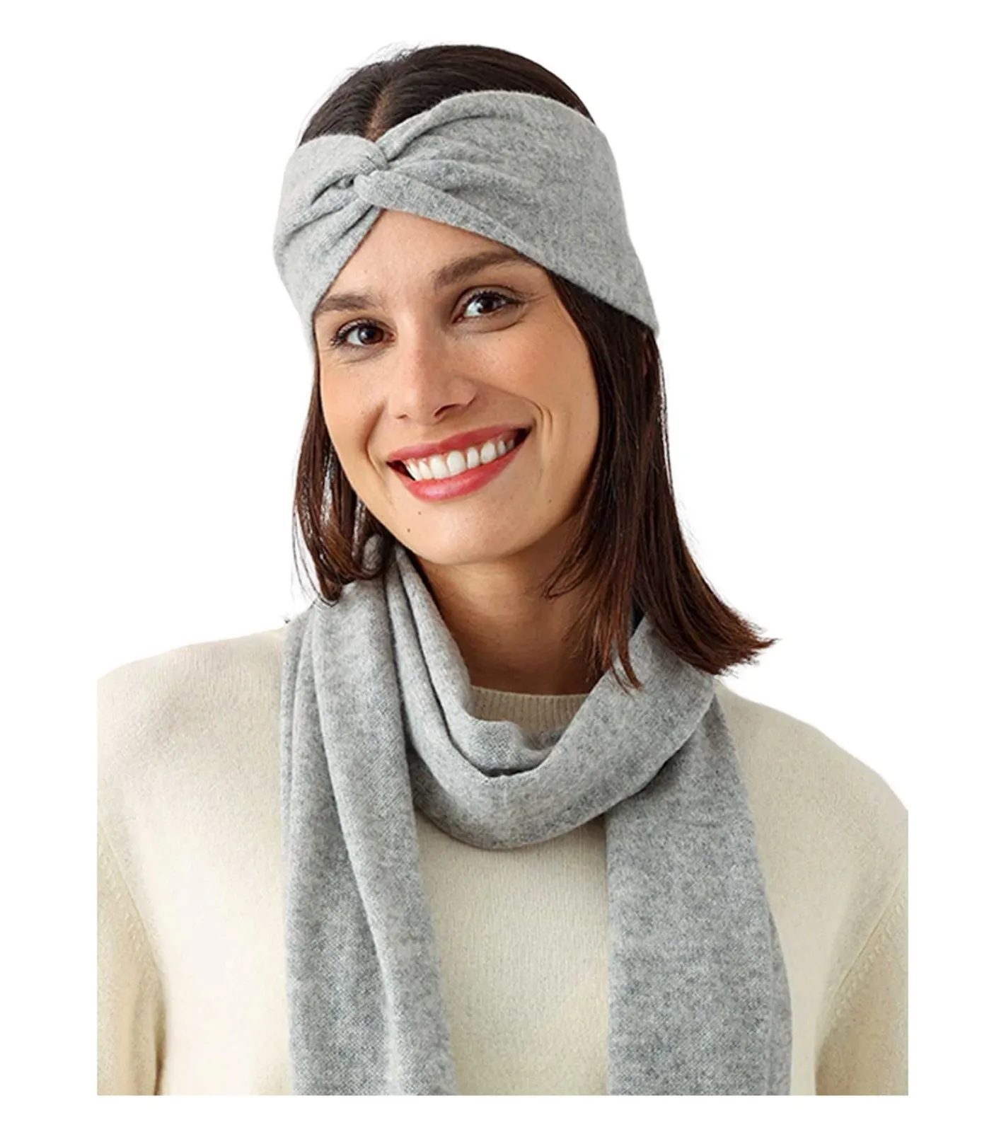 Caps & Mützen*KKS STUDIOS Cashmere KKS STUDIOS Damen Stirnband aus 100% Kaschmir Kopf-Band mit Twist- oder Fliege-Knoten Schwarz, Blau, Grau, Beige, Grün Twist Jeansblau