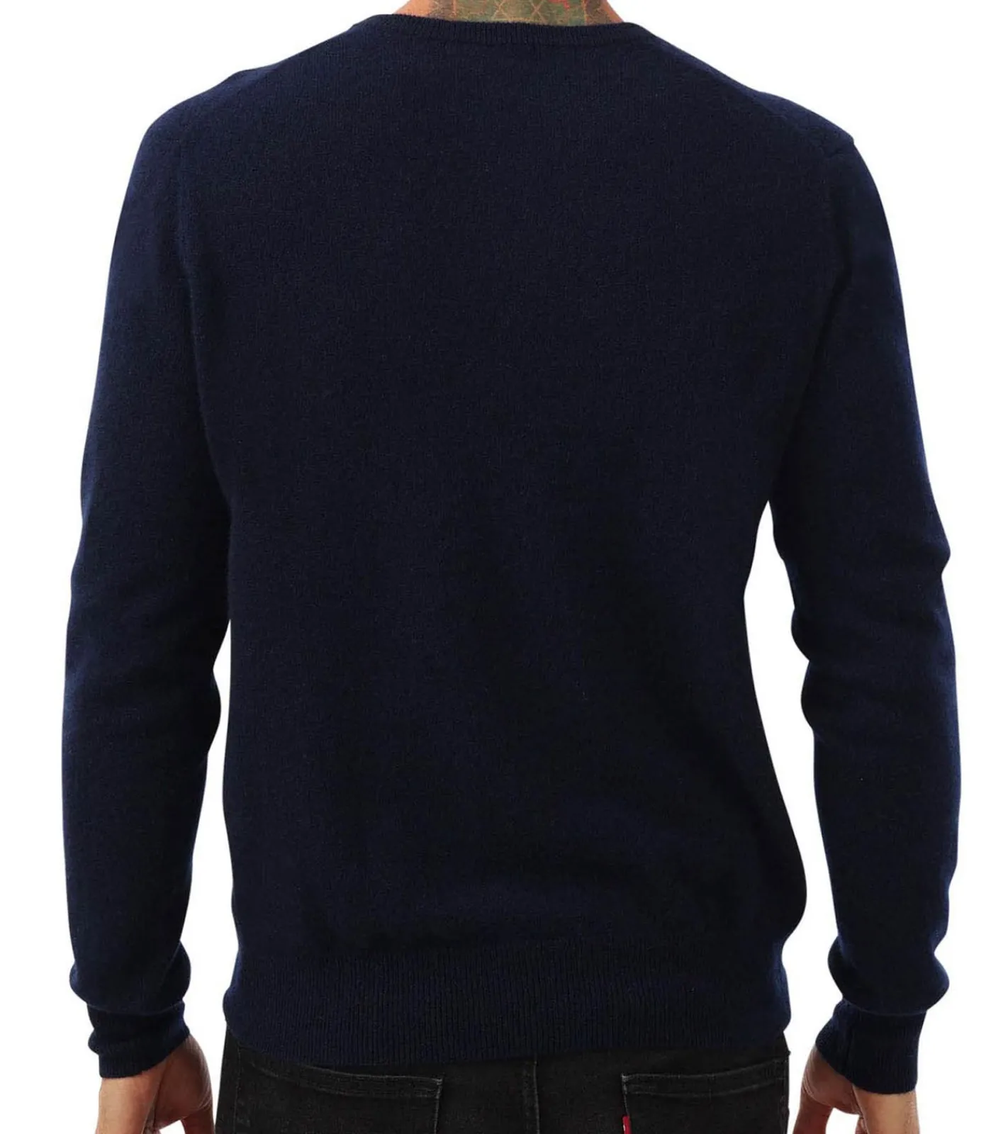 Pullover & Sweater*KKS STUDIOS Cashmere KKS STUDIOS Herren V-Neck Pullover aus 100% Kaschmir Sweater KK2350 26034 Navy