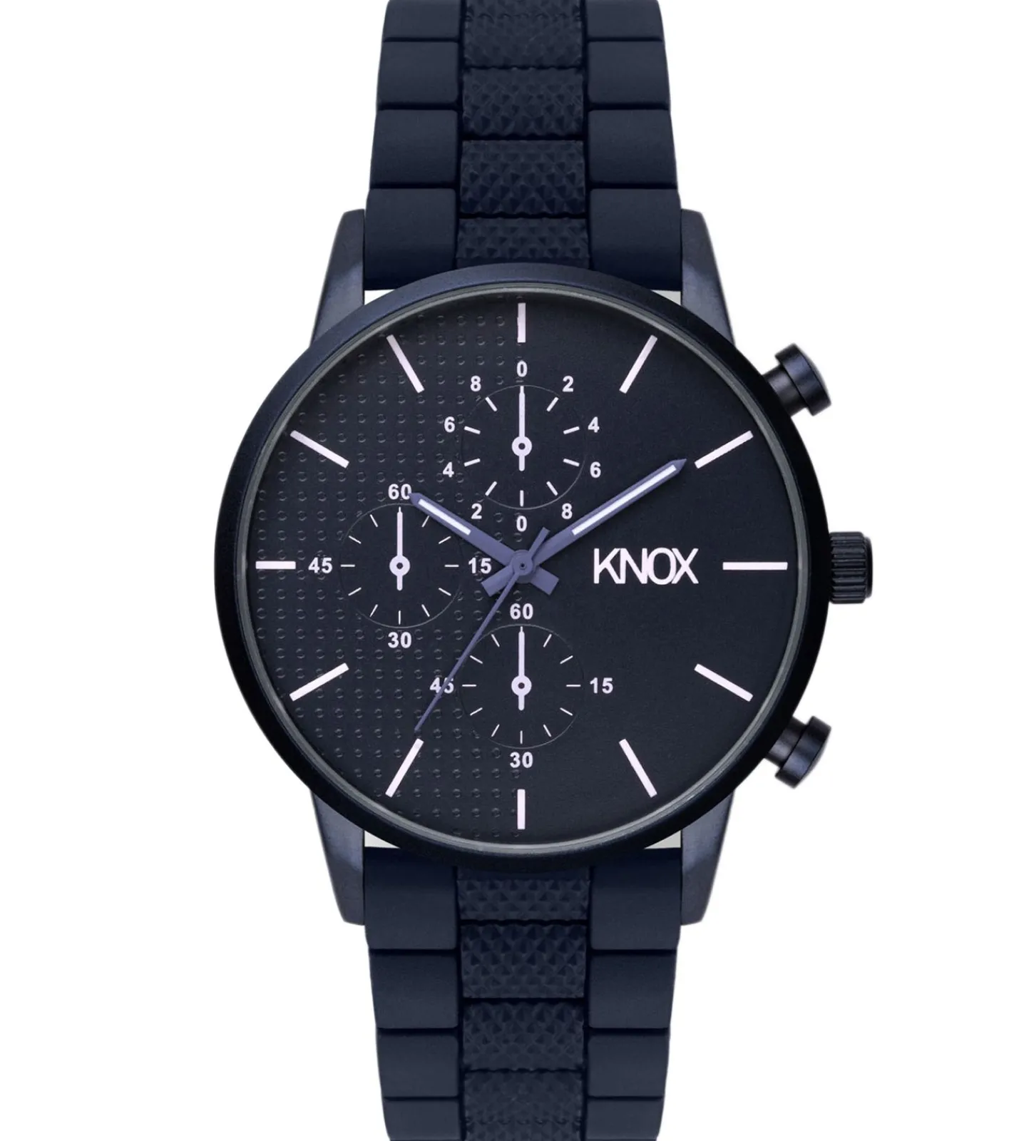 Herrenuhren|Herrenuhren*KNOX Herren Armband-Uhr analoge Quarz-Uhr mit Silikon-Armband 41mm 01 Navy