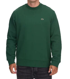 Pullover & Sweater*Lacoste Herren Sweatshirt mit Logo-Stickerei Basic-Pullover moderner Baumwoll-Sweater Langarm-Shirt SH9608 00 132 Grün