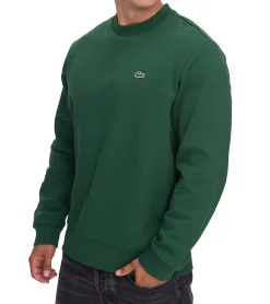 Pullover & Sweater*Lacoste Herren Sweatshirt mit Logo-Stickerei Basic-Pullover moderner Baumwoll-Sweater Langarm-Shirt SH9608 00 132 Grün