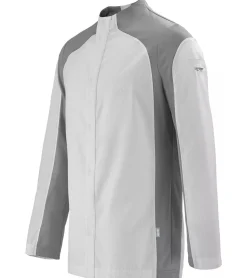 Jacken & Mäntel*LAFONT Frenesie Herren Küchen-Jacke mit nahtlosem Stehkragen Arbeits-Jacke 160 g/m² Gastro Berufsbekleidung Gastronomie Koch-Jacke 78567469 Weiß/Grau