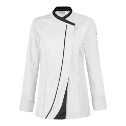 Mäntel & Jacken*LAFONT Saffron Damen Küchen-Jacke mit doppelter Passe Arbeits-Jacke 180 g/m² Gastro Berufsbekleidung Gastronomie Koch-Jacke 35909447 Weiß/Schwarz