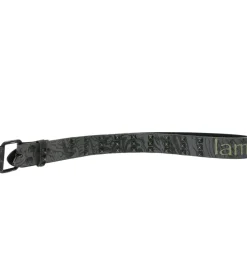 Gürtel*BioworldMerch Lamb of God Gürtel der Metal-Band für Damen oder Herren Einheitsgröße 95cm verstellbarer Freizeit-Gürtel BT106477LOG3 Grau/Schwarz
