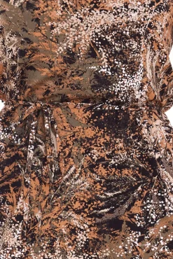 Kleider*Laura Scott Damen Midi-Kleid mit Allover-Print mit Spaghettiträgern Sommer-Kleid mit dünnem Stoff-Gürtel 45103259 Braun