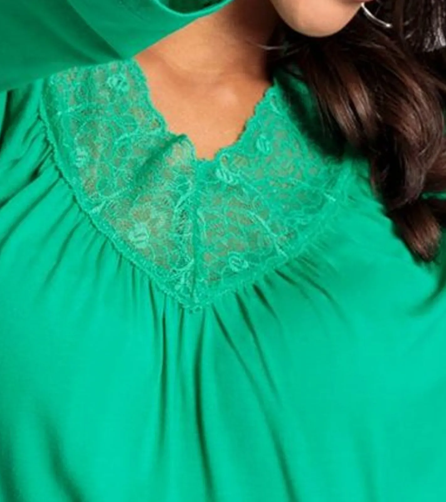 Tops & T-Shirts*Laura Scott Damen Sommer-Shirt modisches T-Shirt mit Spitze 64649960 Grün