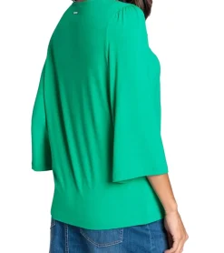 Tops & T-Shirts*Laura Scott Damen Sommer-Shirt modisches T-Shirt mit Spitze 64649960 Grün