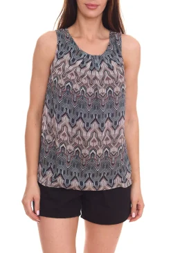 Tops & T-Shirts*Laura Scott Damen Sommer-Top ärmelloses Shirt mit Allover-Print 34312265 Grün/Braun