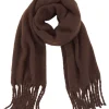 Handschuhe & Schals*Laura Scott Frühlings-Schal mit Fransen weicher langer Web-Schal schlichter Winter-Schal 60159958 Braun