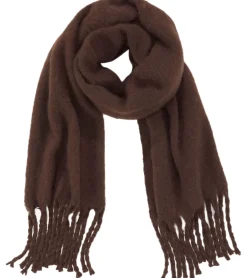 Handschuhe & Schals*Laura Scott Frühlings-Schal mit Fransen weicher langer Web-Schal schlichter Winter-Schal 60159958 Braun