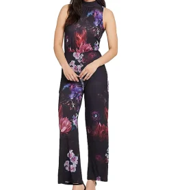 Jumpsuits*Laura Scott Overall extravaganter Damen Jumpsuit mit weitem Bein Silvester Einteiler 91219353 Schwarz