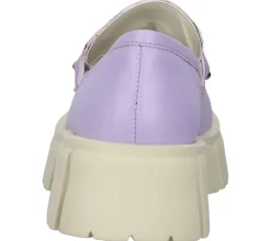 Halbschuhe & Pumps*LAZAMANI Damen Echtleder Halbschuhe mit zweifarbiger Gliederkette auf Spann Plateau-Slipper 55.082 Violett